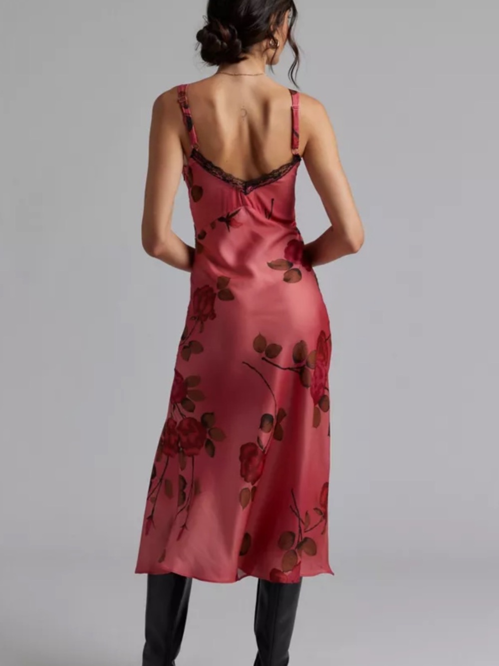 Kimchi Blue Liz Lace Trim Satin 
Slip Midi Dress
UO
NWOT
Color - Rose - Picture 2 of 4